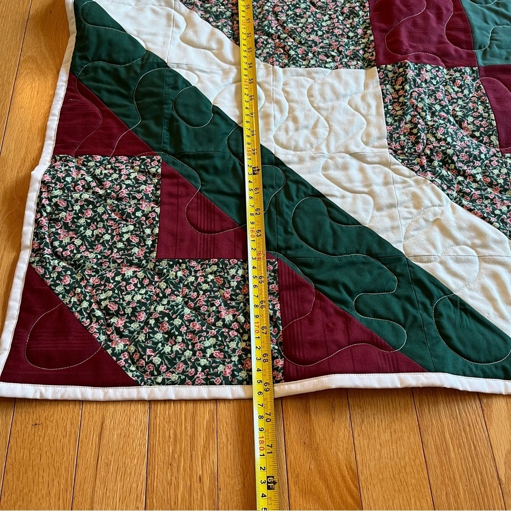 New Handmade Patchwork Quilt. Bedspread or large throw 68x69” Cottagecore - Picture 7 of 10